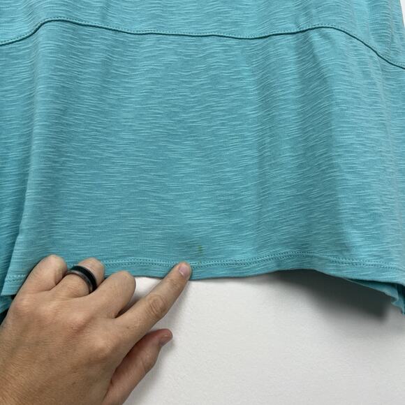 J. Jill Women's Shirt Size S Pima Cotton Dipped Hem Tunic‎ Aqua Casual Comfort - Picture 7 of 7